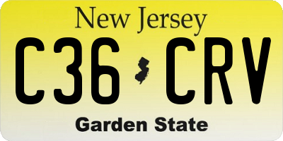 NJ license plate C36CRV