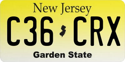 NJ license plate C36CRX