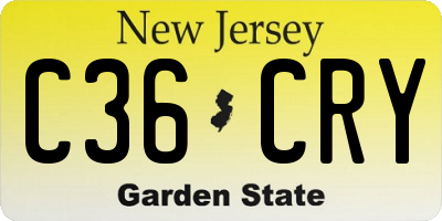 NJ license plate C36CRY