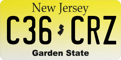 NJ license plate C36CRZ