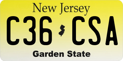 NJ license plate C36CSA