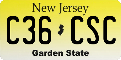 NJ license plate C36CSC