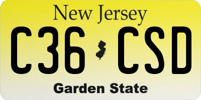 NJ license plate C36CSD