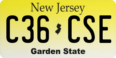 NJ license plate C36CSE