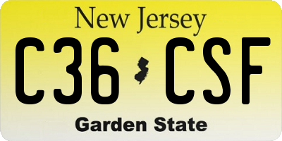 NJ license plate C36CSF