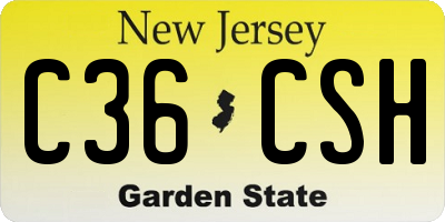 NJ license plate C36CSH