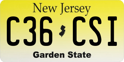 NJ license plate C36CSI