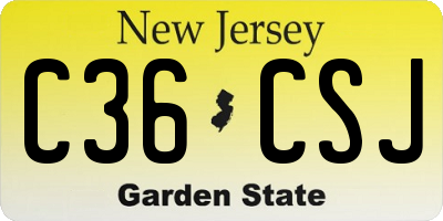 NJ license plate C36CSJ