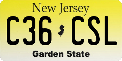 NJ license plate C36CSL