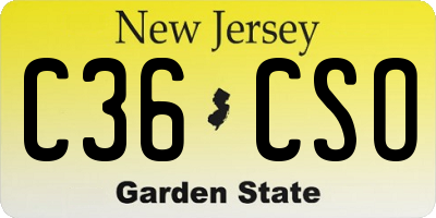 NJ license plate C36CSO