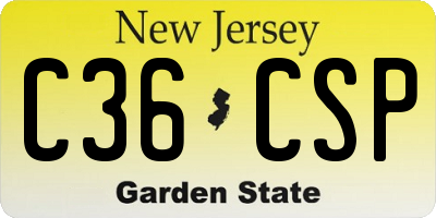 NJ license plate C36CSP