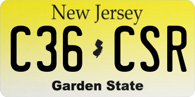 NJ license plate C36CSR