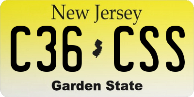 NJ license plate C36CSS