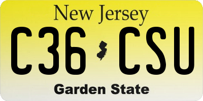 NJ license plate C36CSU