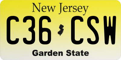 NJ license plate C36CSW