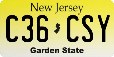 NJ license plate C36CSY