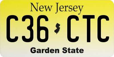 NJ license plate C36CTC