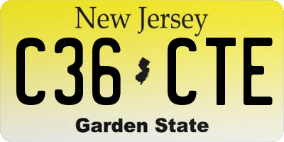 NJ license plate C36CTE