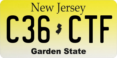 NJ license plate C36CTF