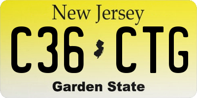 NJ license plate C36CTG