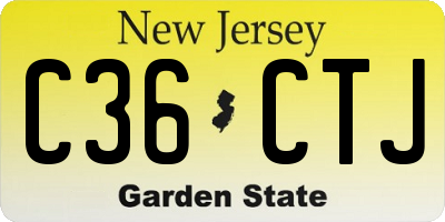 NJ license plate C36CTJ