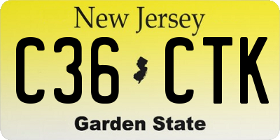 NJ license plate C36CTK