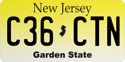 NJ license plate C36CTN