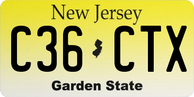 NJ license plate C36CTX