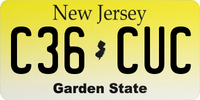NJ license plate C36CUC