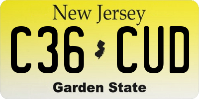 NJ license plate C36CUD