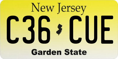 NJ license plate C36CUE