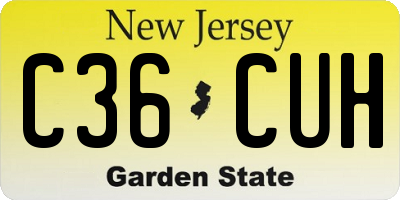 NJ license plate C36CUH