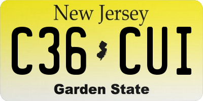 NJ license plate C36CUI