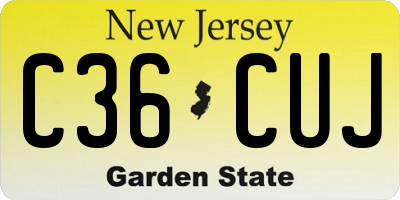 NJ license plate C36CUJ
