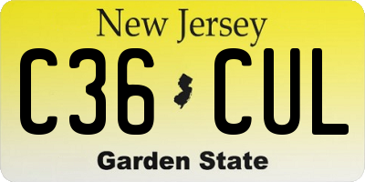 NJ license plate C36CUL