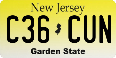 NJ license plate C36CUN