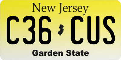NJ license plate C36CUS