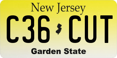 NJ license plate C36CUT
