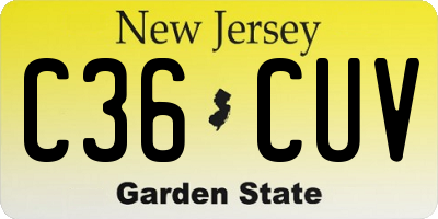 NJ license plate C36CUV