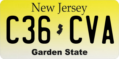 NJ license plate C36CVA