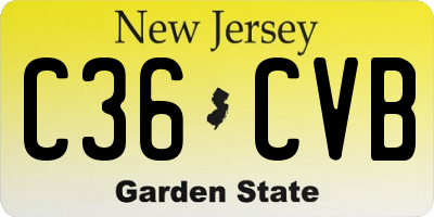 NJ license plate C36CVB