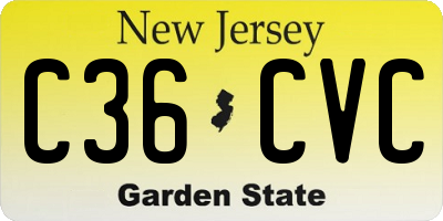 NJ license plate C36CVC