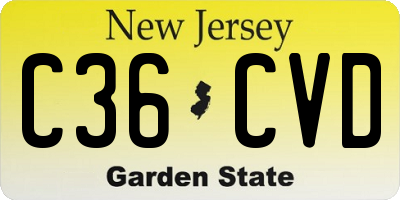NJ license plate C36CVD