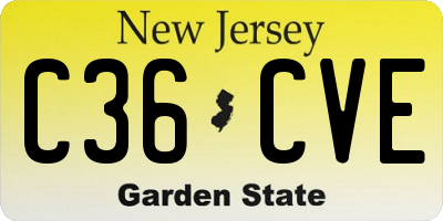NJ license plate C36CVE
