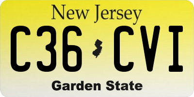 NJ license plate C36CVI