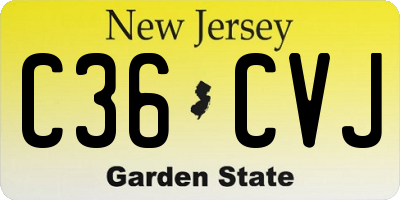 NJ license plate C36CVJ