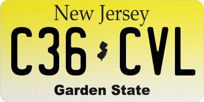 NJ license plate C36CVL