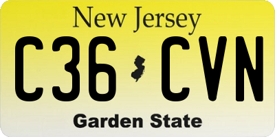 NJ license plate C36CVN