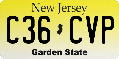 NJ license plate C36CVP