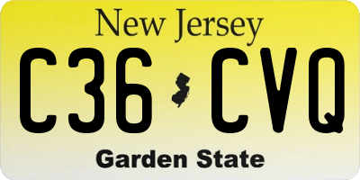 NJ license plate C36CVQ